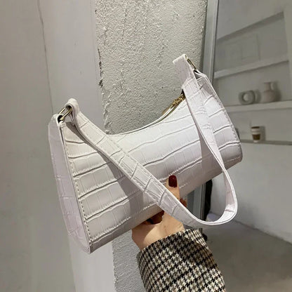 Croco Glam- Bolso pequeño de mujer con estampado retro de cocodrilo – Bolso de hombro y de axila