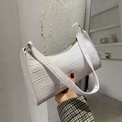 Croco Glam- Bolso pequeño de mujer con estampado retro de cocodrilo – Bolso de hombro y de axila